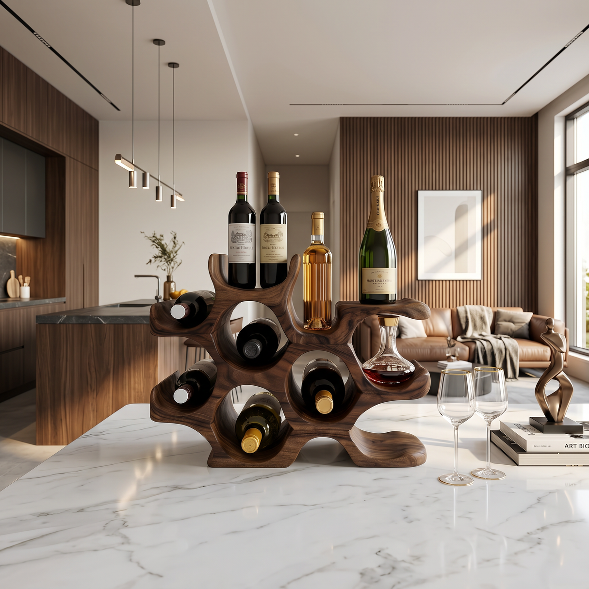 Rustic Wine Holder For Warm Kitchen