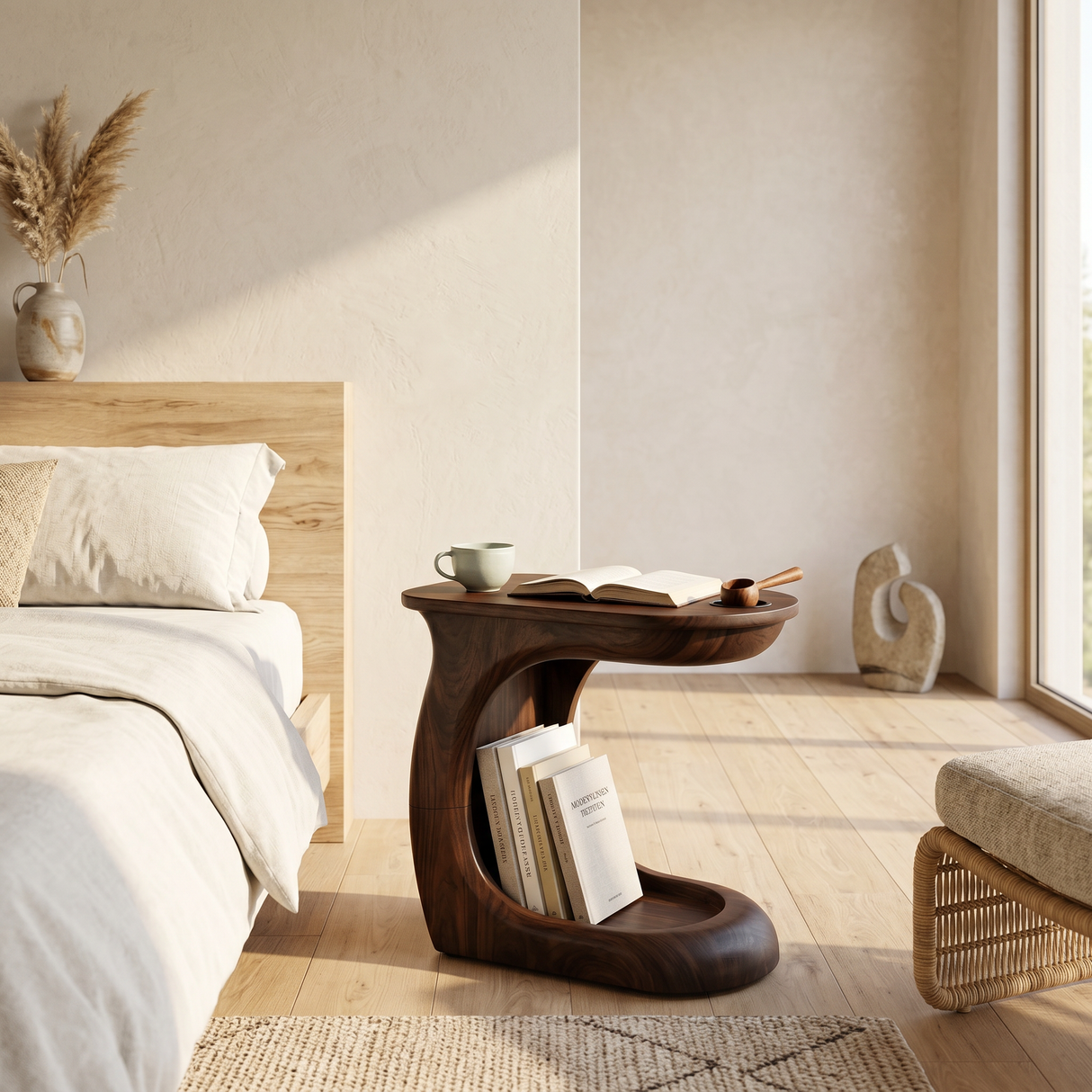 Contemporary Sculptural Side Table For Penthouse Interior Space