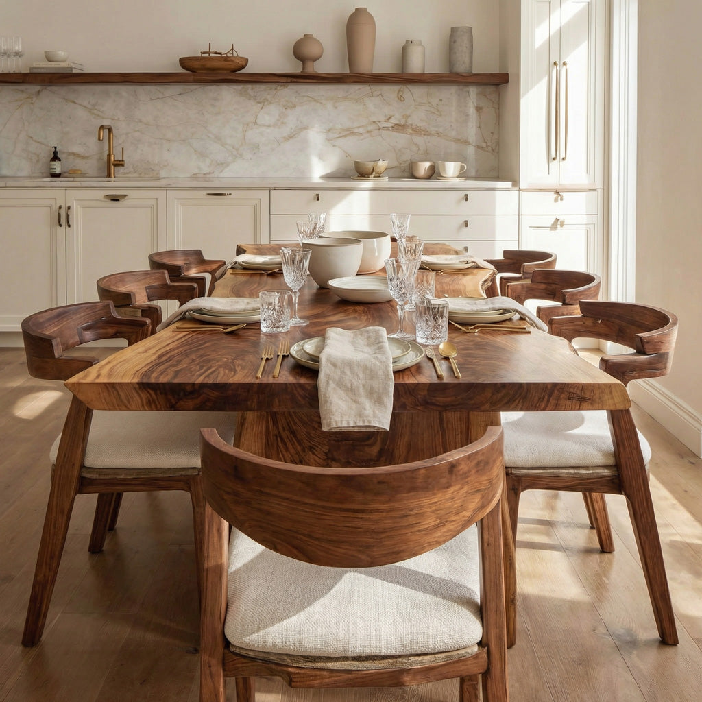 Organic Handcrafted Wooden Dining Table For Dining Room