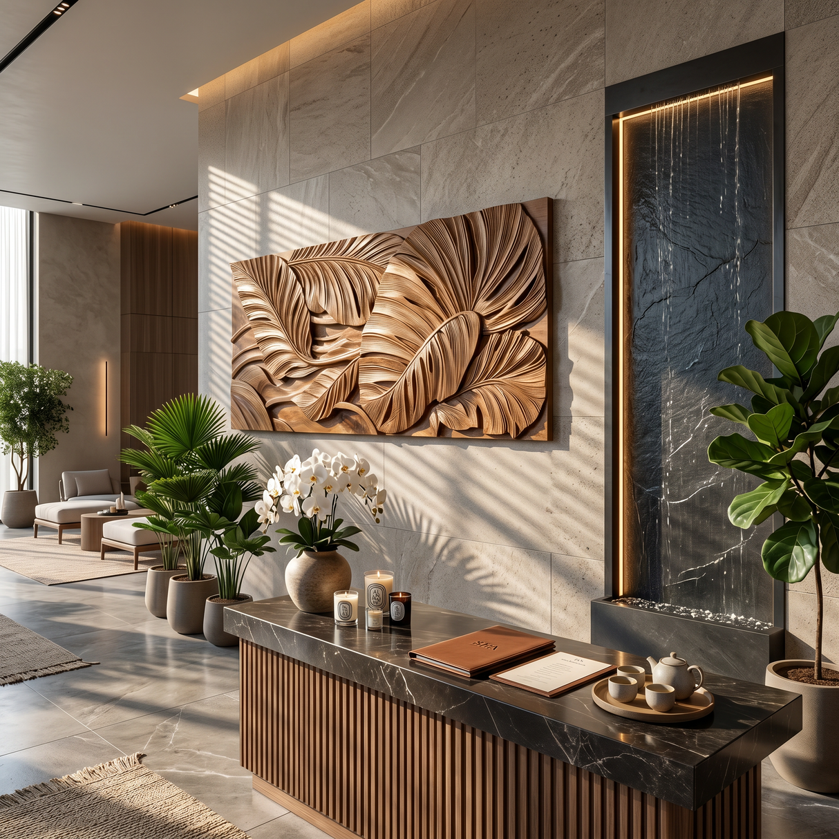 Luxury Wall Art With Botanical Relief For Foyer