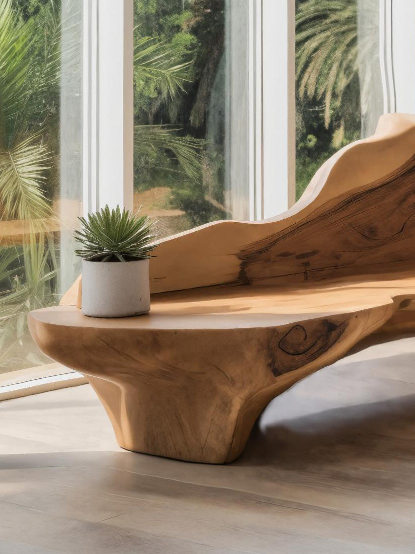 Sculptural Bench With Organic Design For Living Room