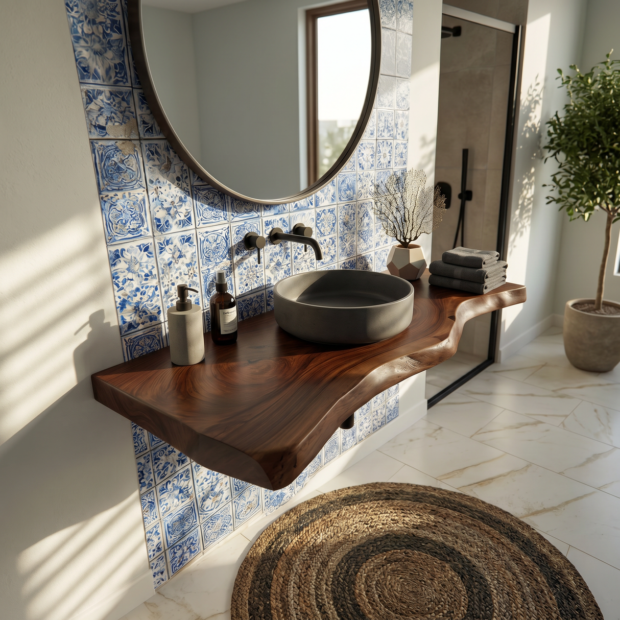Contemporary Floating Washstand Luxury Residence