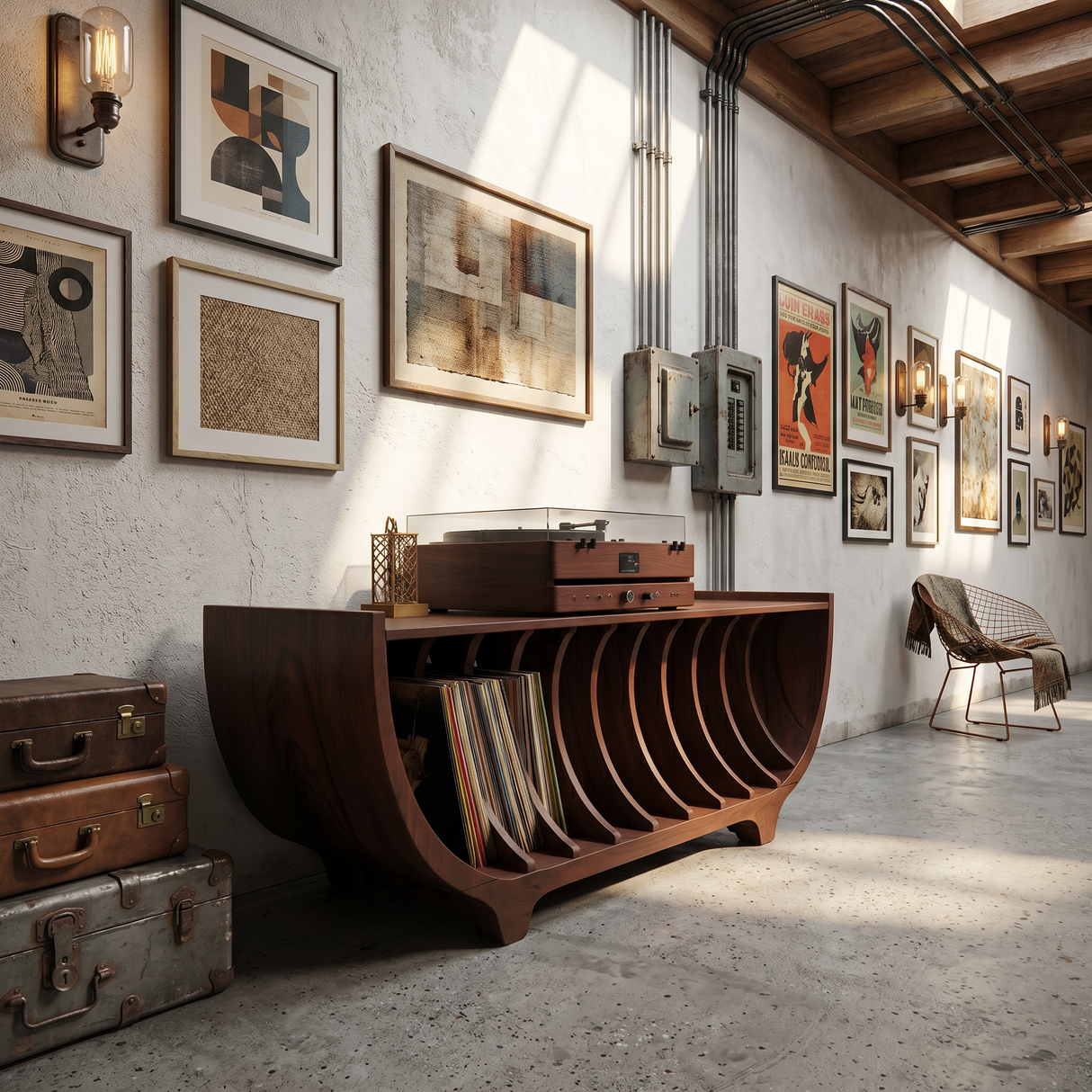 Contemporary Vinyl Storage Stand For Apartment Interior Space