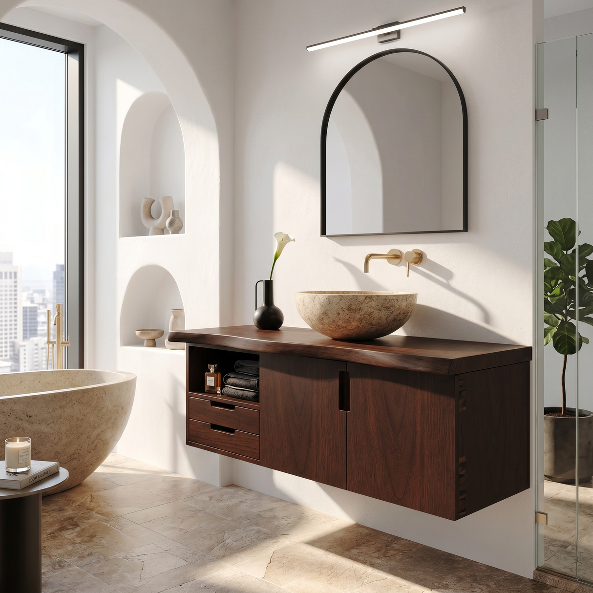Modern Double Sink Vanity Lake House Bathroom