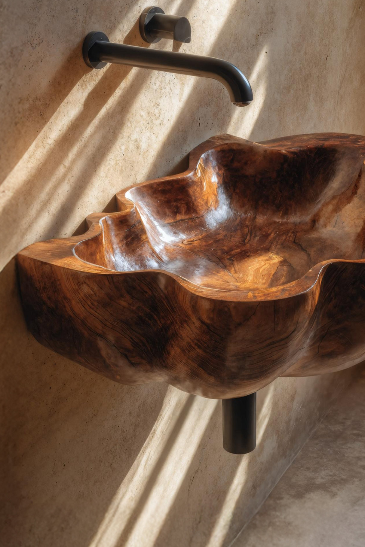 Handcrafted Live Edge Wood Basin For Unique Bedroom Vanity Decor