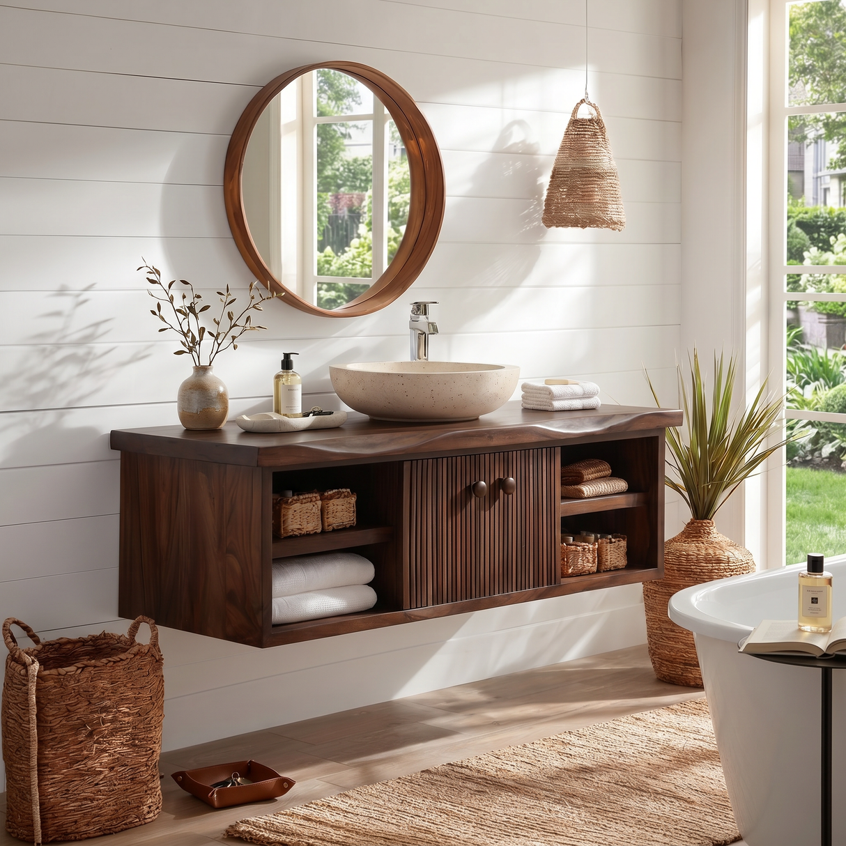 Minimalist Vanity Cabinet Bright Modern Bathroom