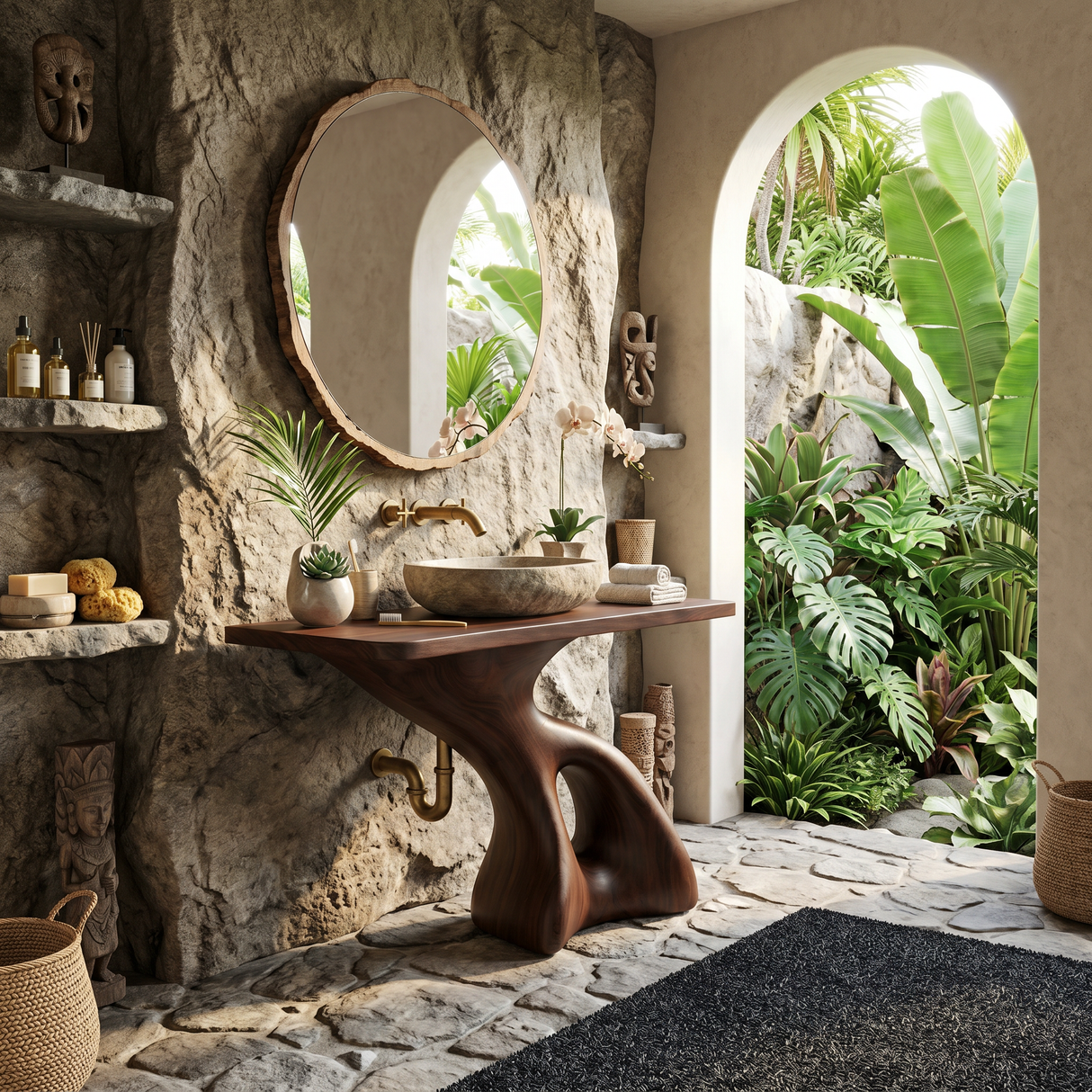 Rustic Solid Vanity For Vintage Bathroom Styling