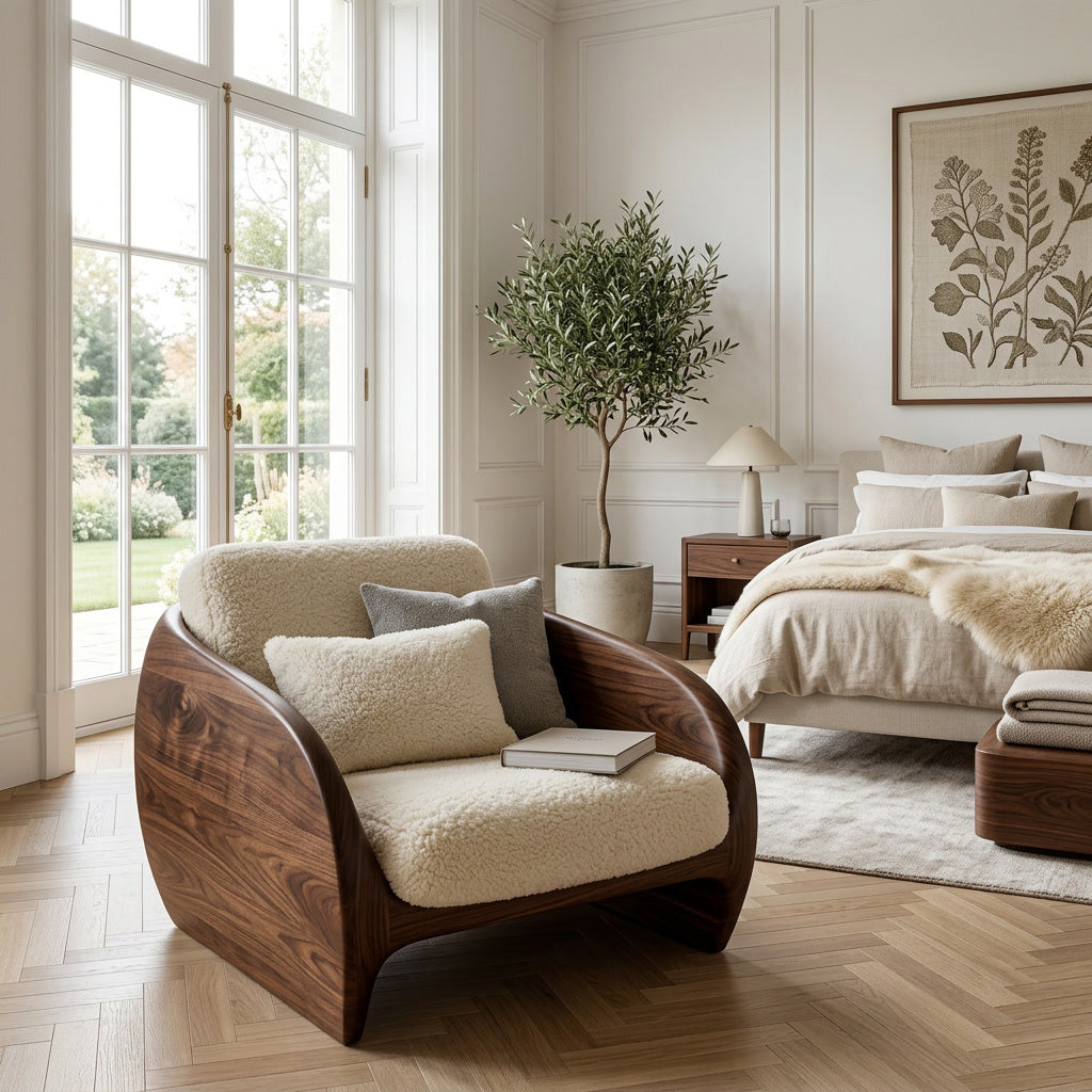 Modern Organic Natural Wood Chair For Cozy Living Room