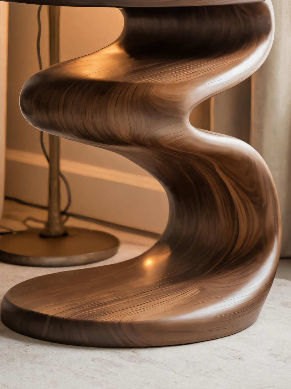 Modern Wave Side Table For Living Room Or Bedroom
