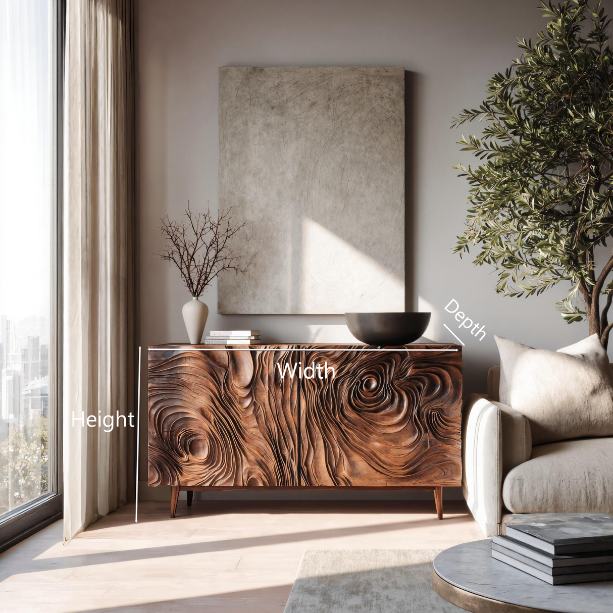 Contemporary Sideboard Storage For Dining Or Living Room