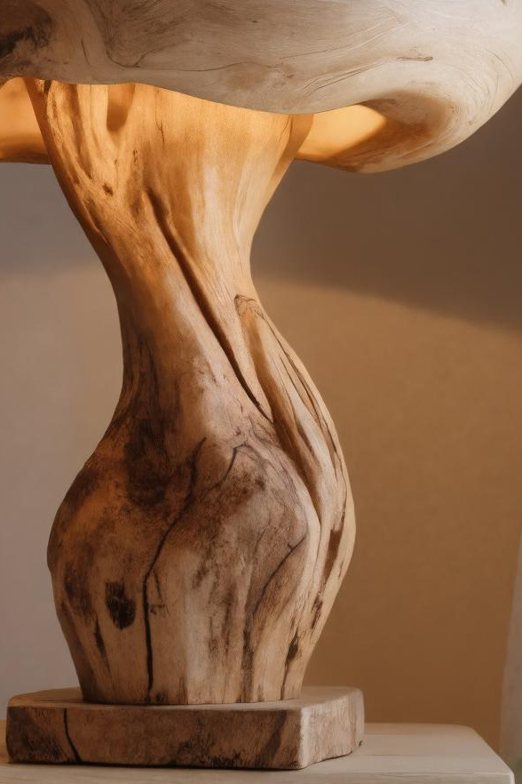 Handcrafted Mushroom Lamp With Organic Design For Bedroom Or Living Room