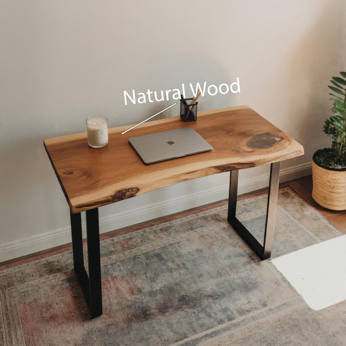 Modern Live Edge Desk For Home Office Or Workspace