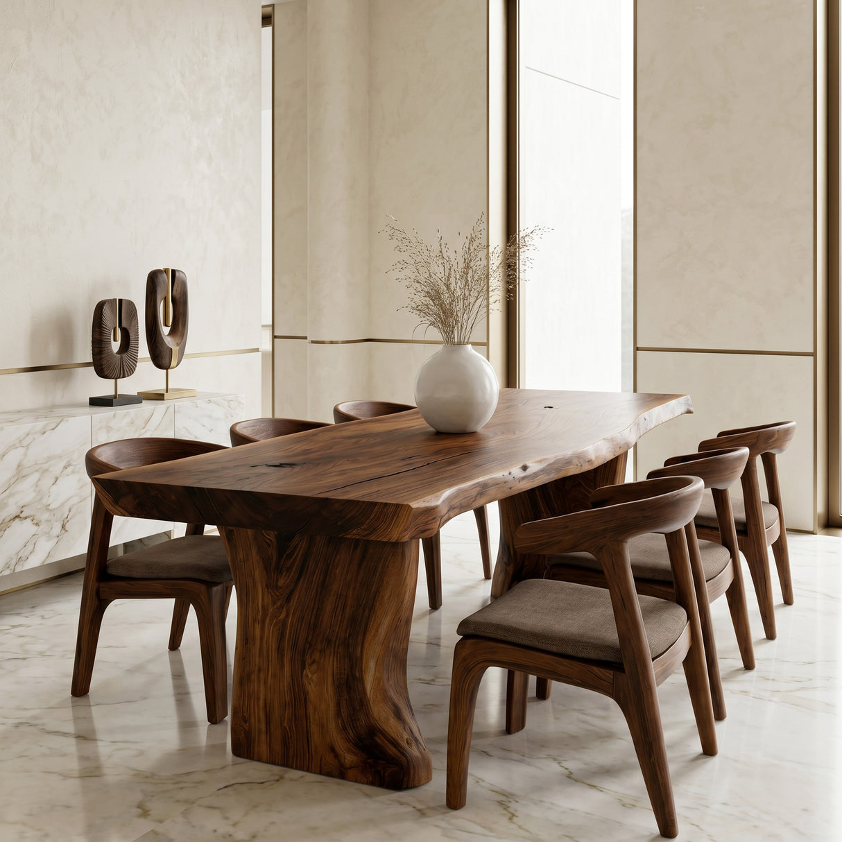 Wabi Sabi Handcrafted Dining Table For Dining Room
