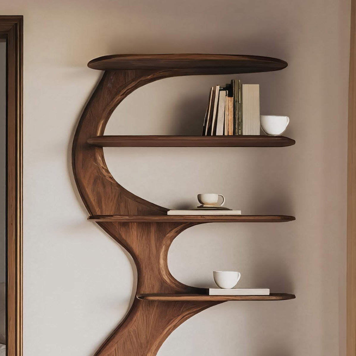 Modern Vertical Bookshelf With Open Storage For Living Room