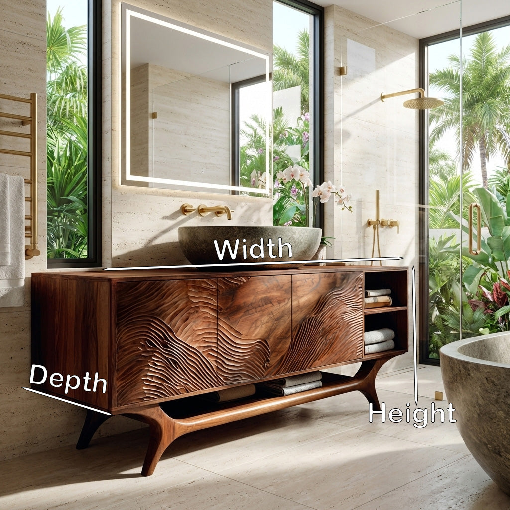 Organic Modern Wooden Bathroom Vanity For Bathroom