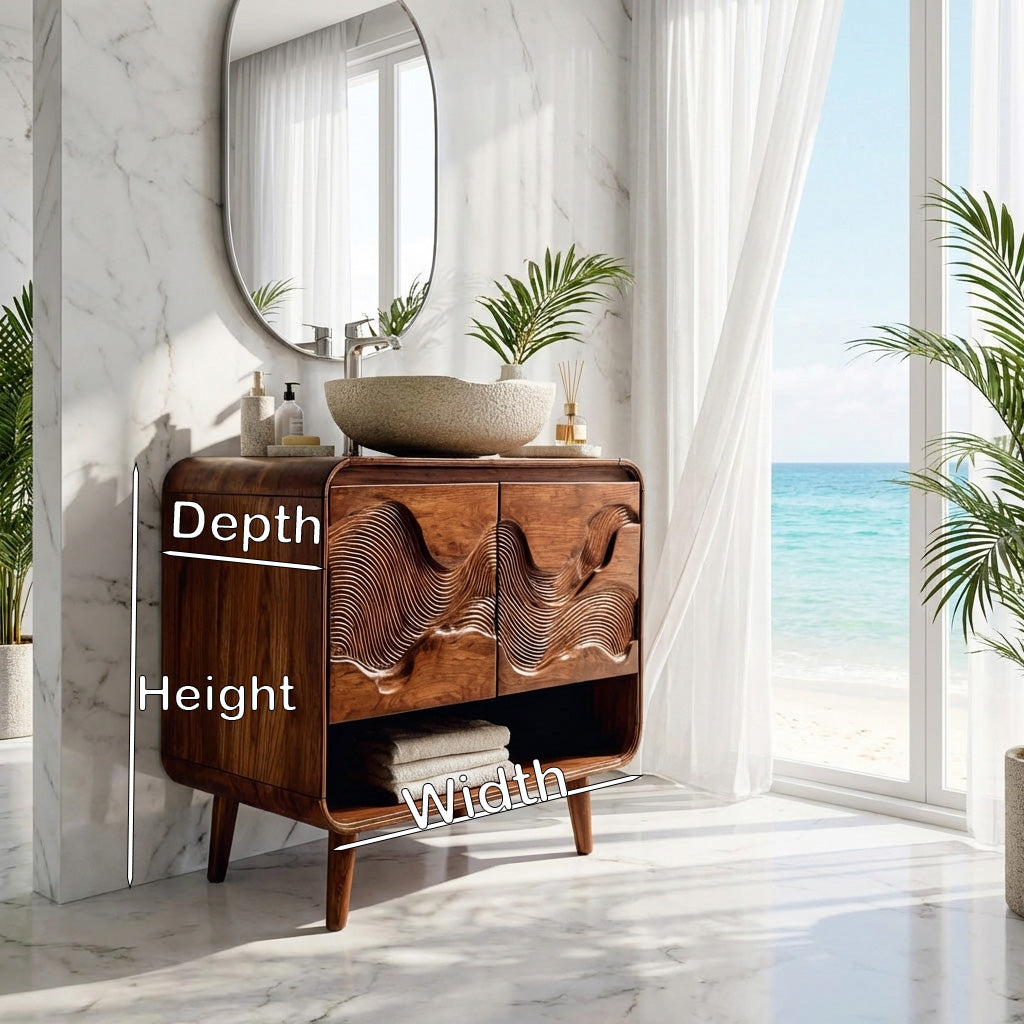 Coastal Wooden Bathroom Vanity For Bathroom