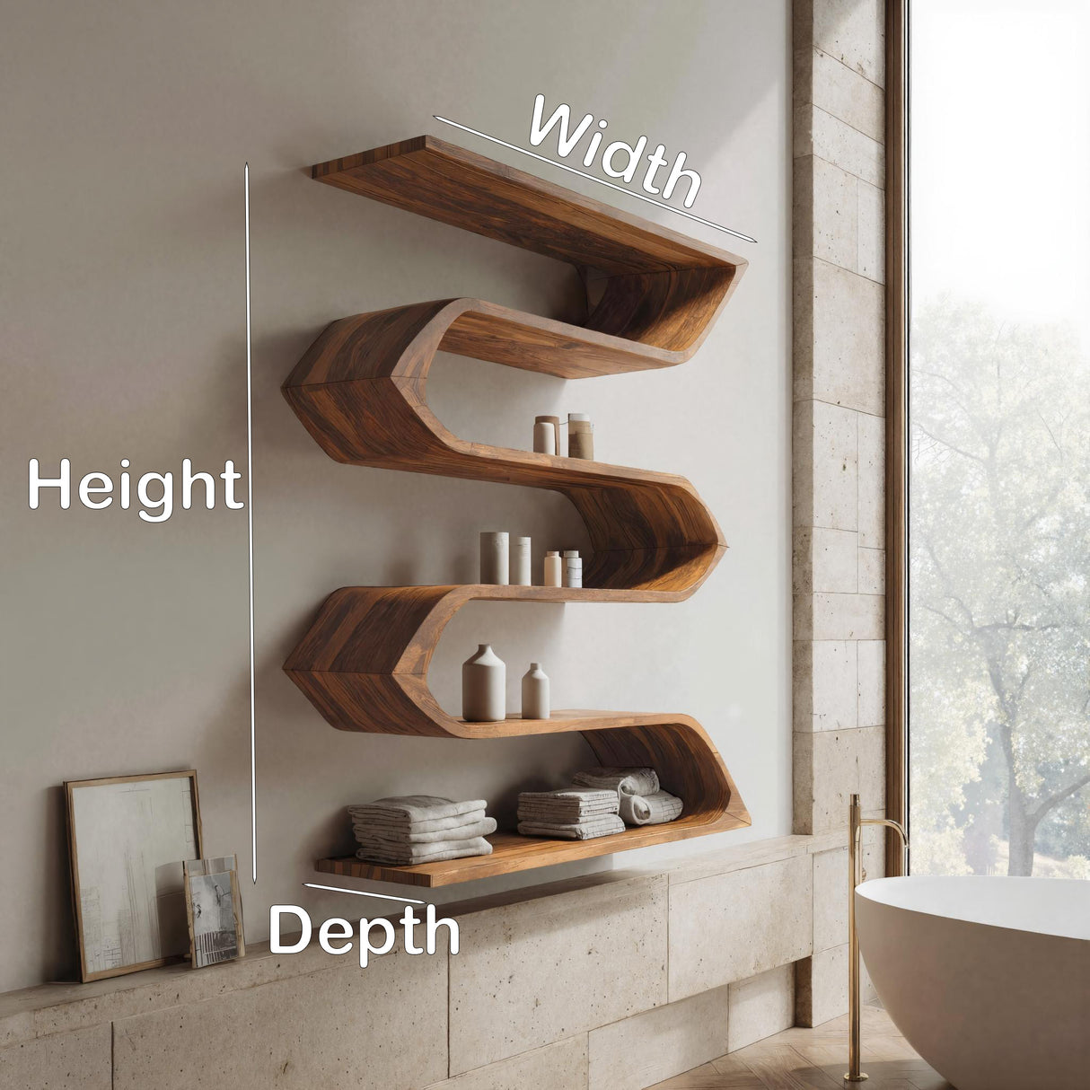 Modern Sculptural Wall Mounted Bathroom Storage For Bathroom
