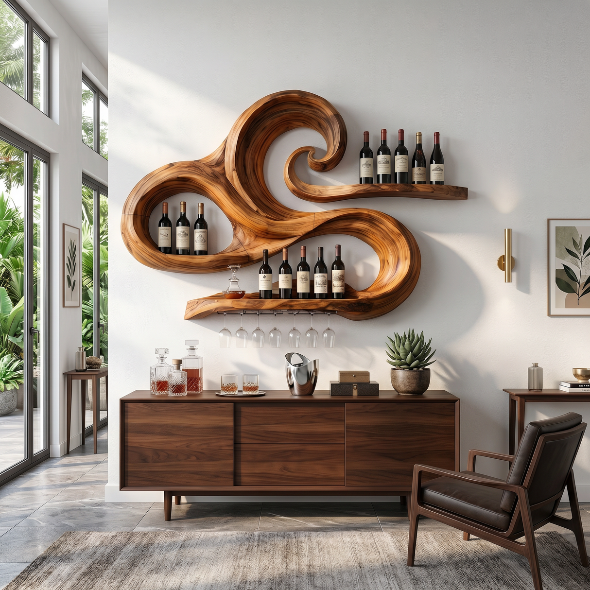 Minimalist Wine Holder For Kitchen Wall