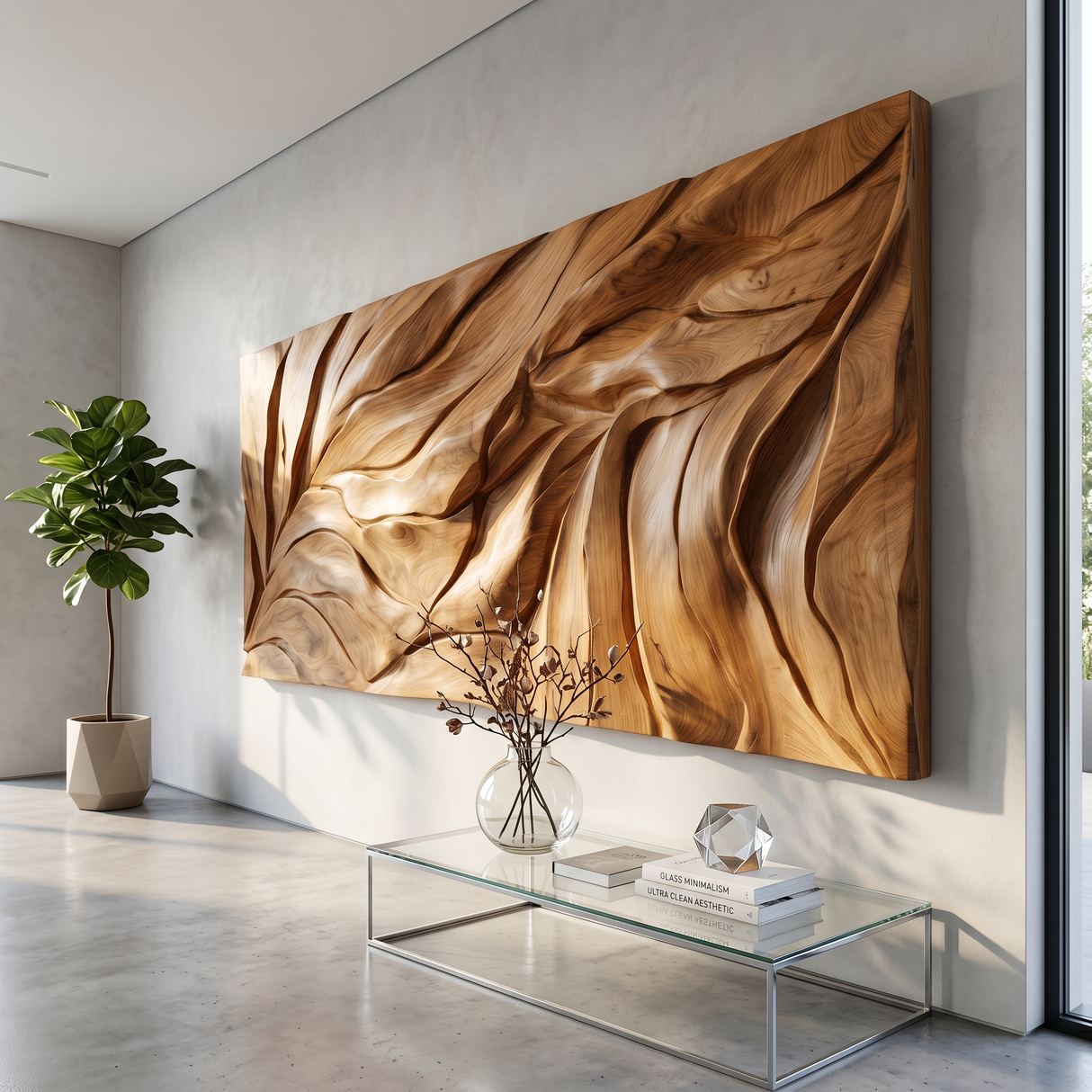 Organic Modern Wall Art With Relief Design For Living Room