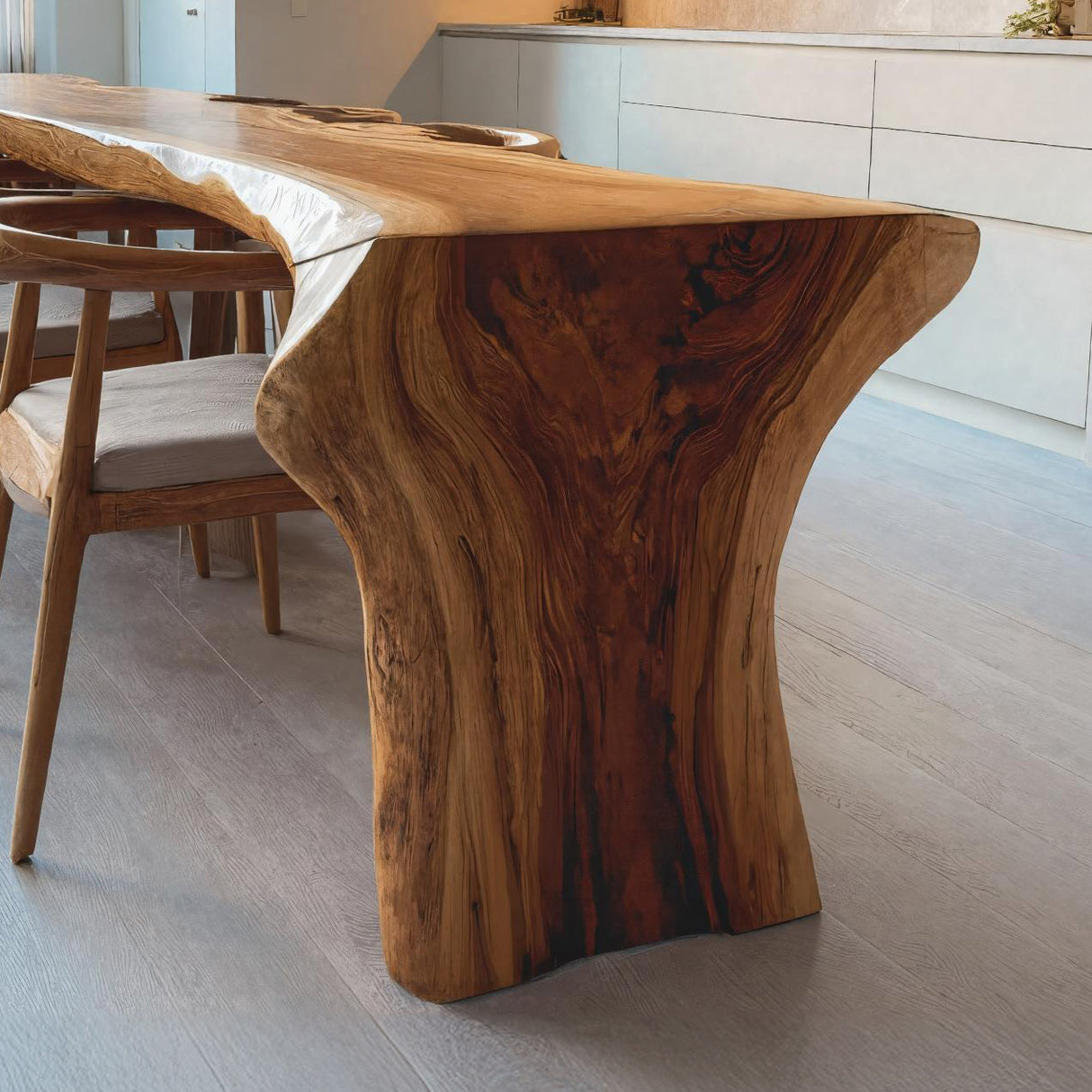 Organic Modern Live Edge Dining Table For Kitchen