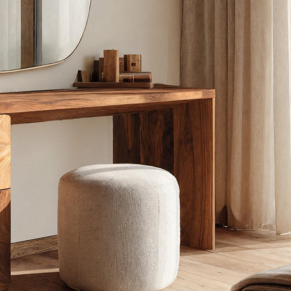 Modern Sculptural Vanity Table With Drawer Storage For Bedroom