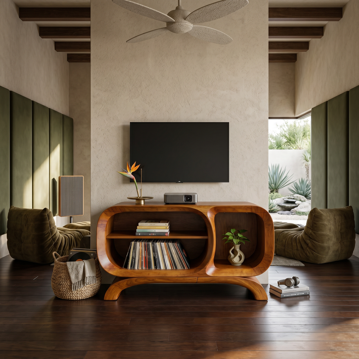 Scandinavian Floating TV Stand For Open Concept Interior