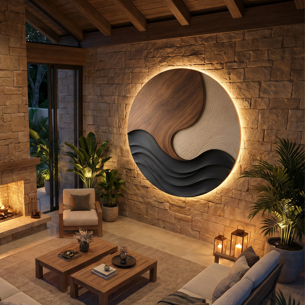 Scandinavian Abstract Wall Decor For Modern Farmhouse Interior