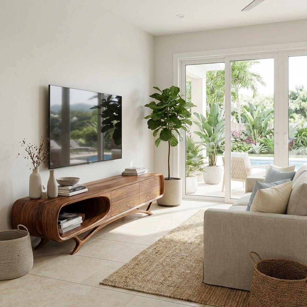 Contemporary Wooden TV Cabinet For Living Room Decor