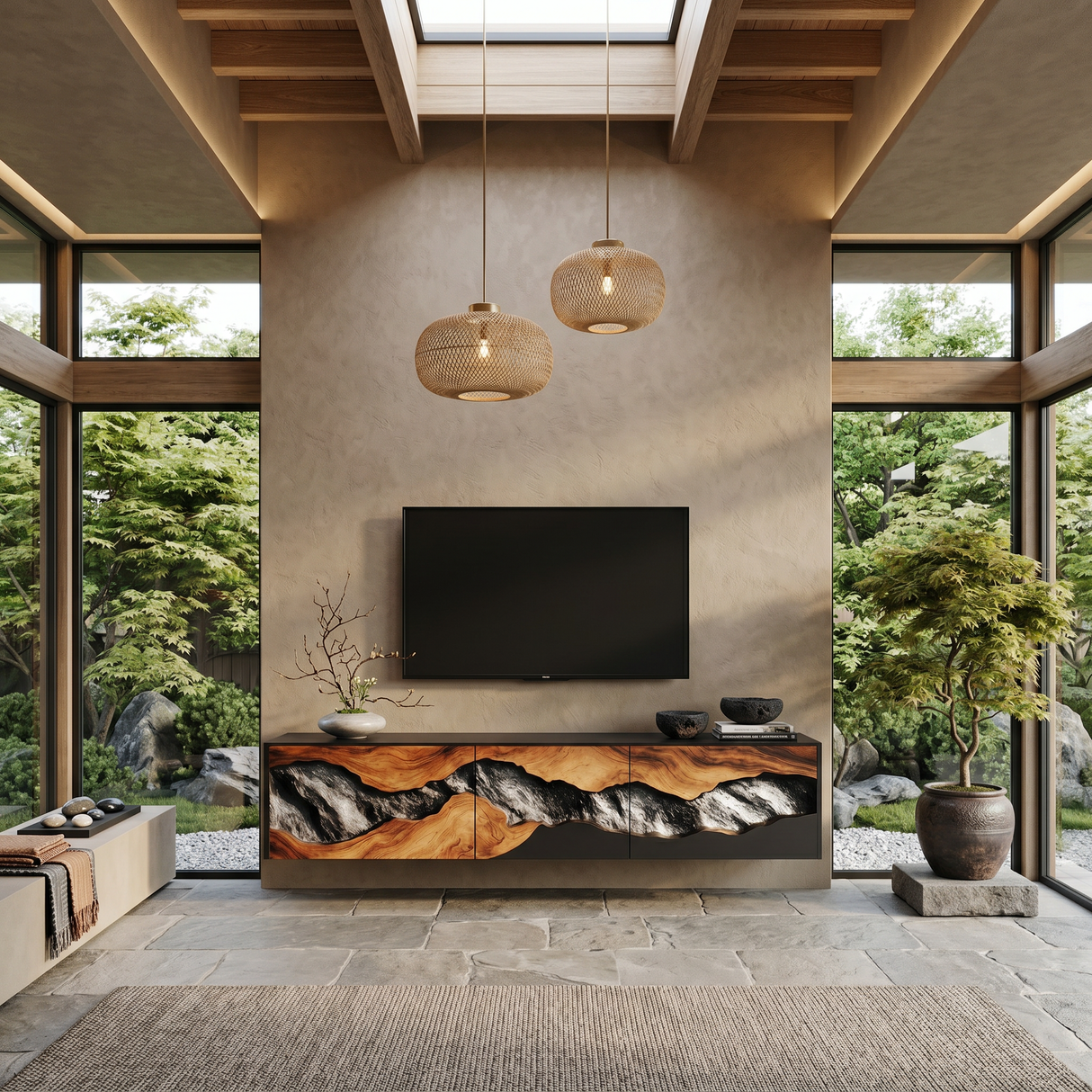 Handcrafted TV Console For Cozy Living Space