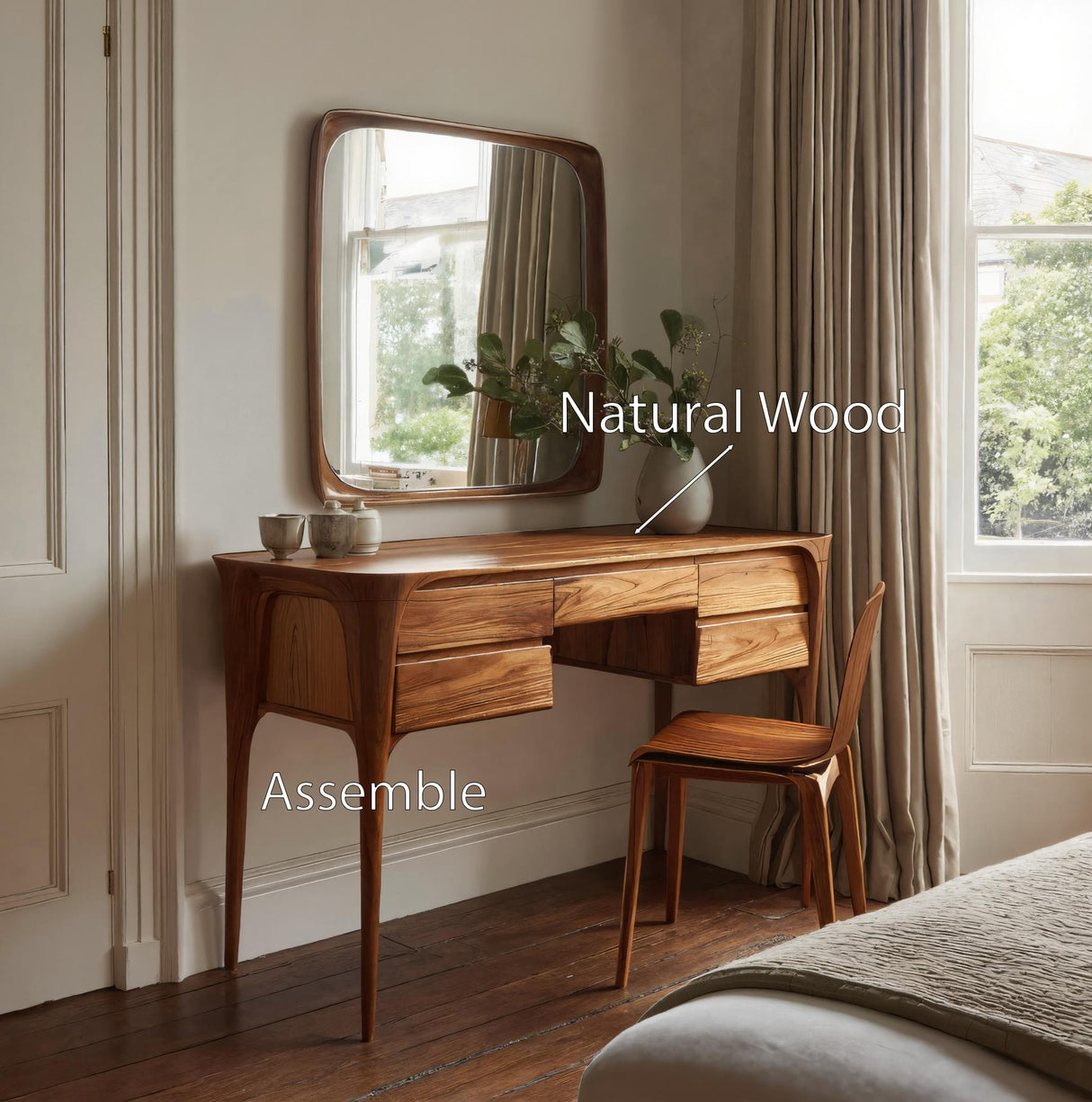 Handmade Vanity Desk With Drawers For Bedroom