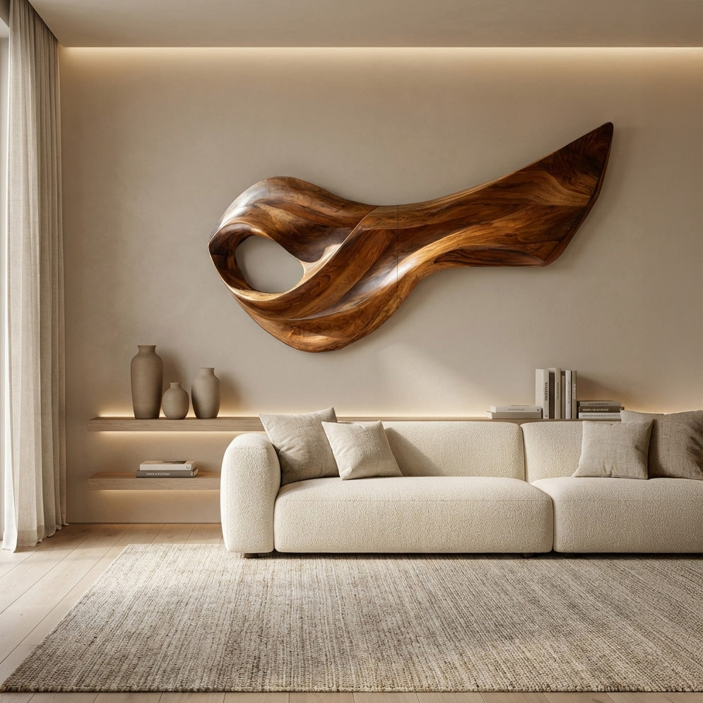 Contemporary Wood Wall Sculpture Art For Wall Decor