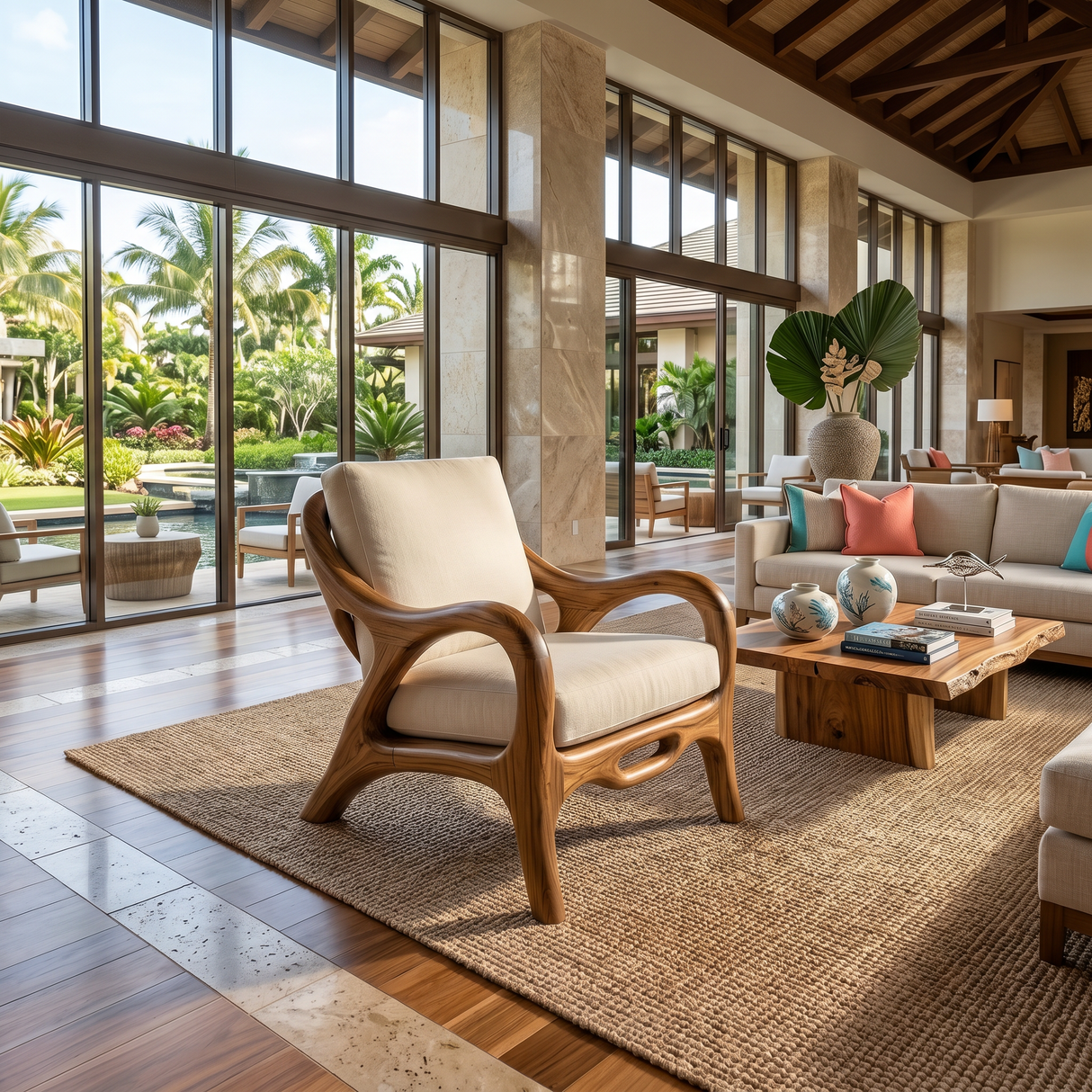 Organic Modern Sculptural Lounge Chair Luxury Living Room