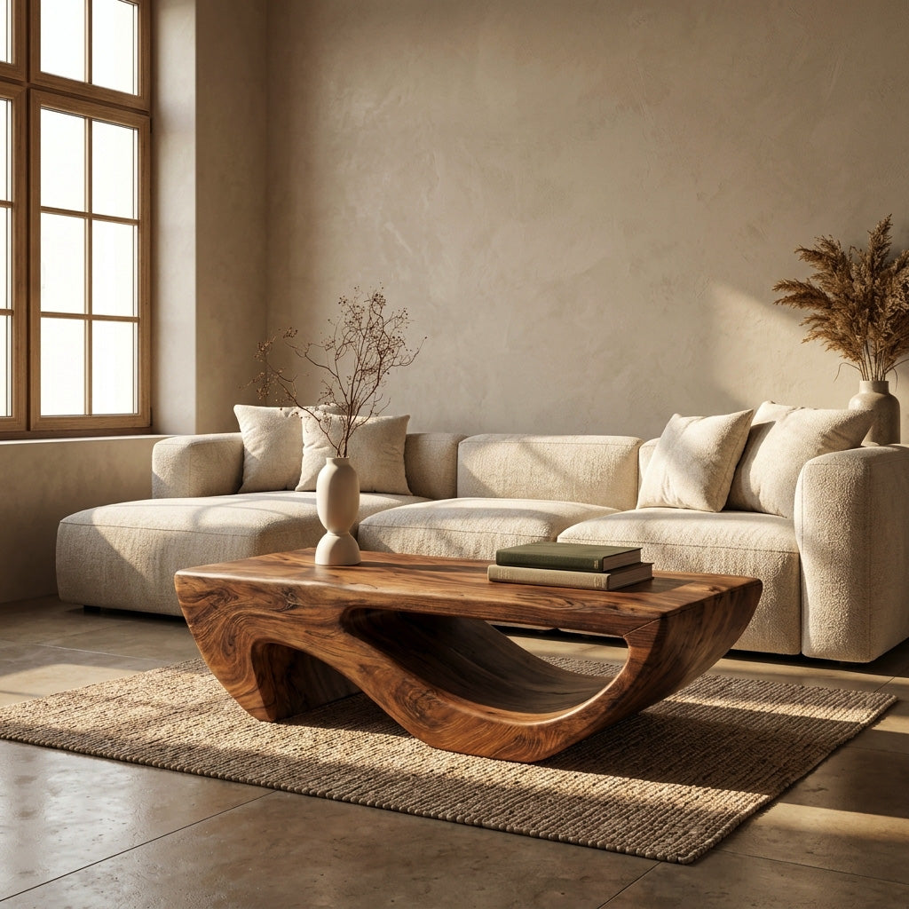 Modern Coffee Table Open Shelf Design For Living Room