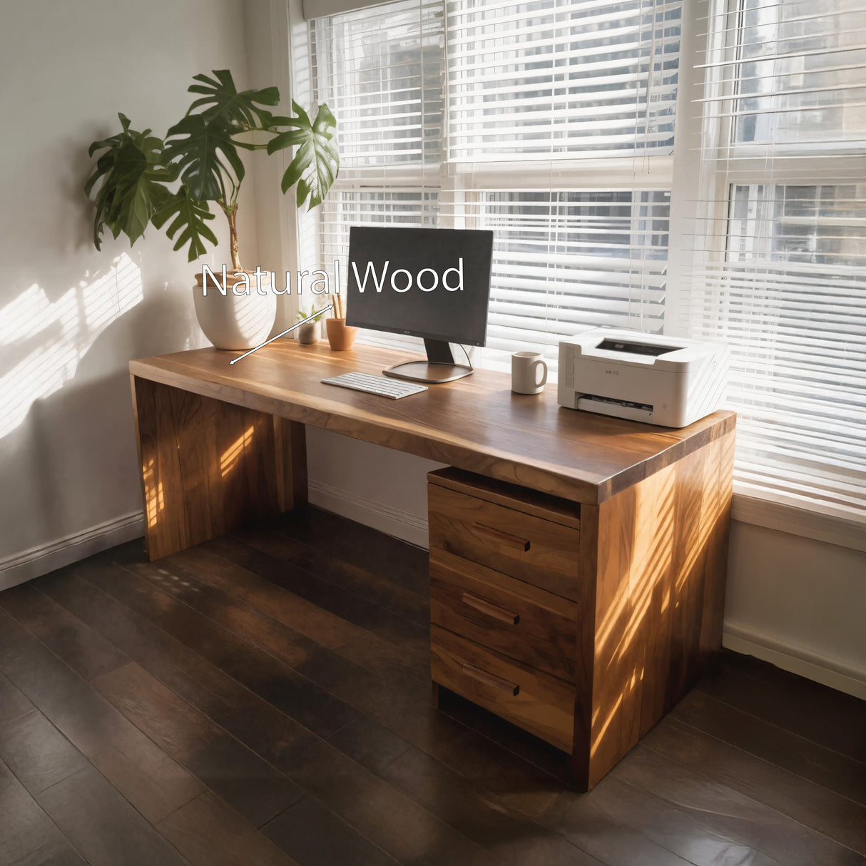 Modern Office Desk With Drawers For Home Office