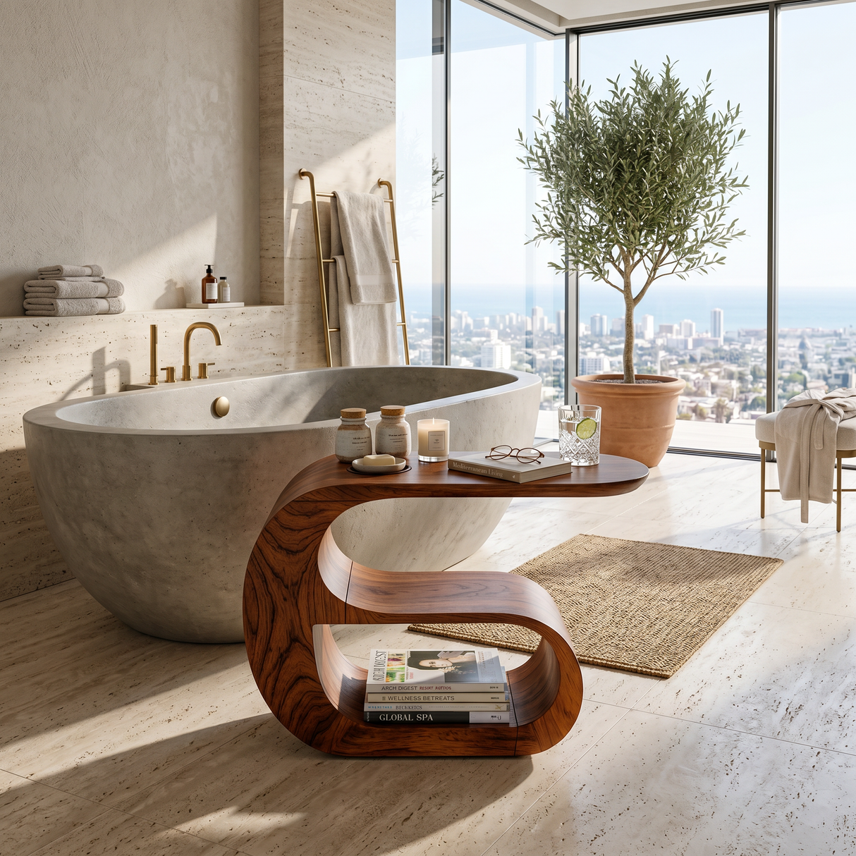 Scandinavian Organic End Table For Modern Living Space