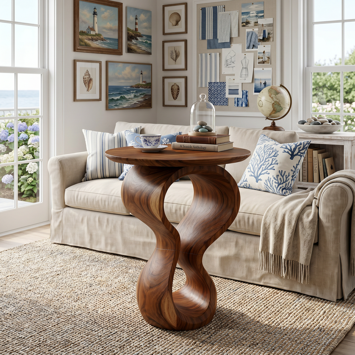 Organic Twisted End Table Villa Living Room