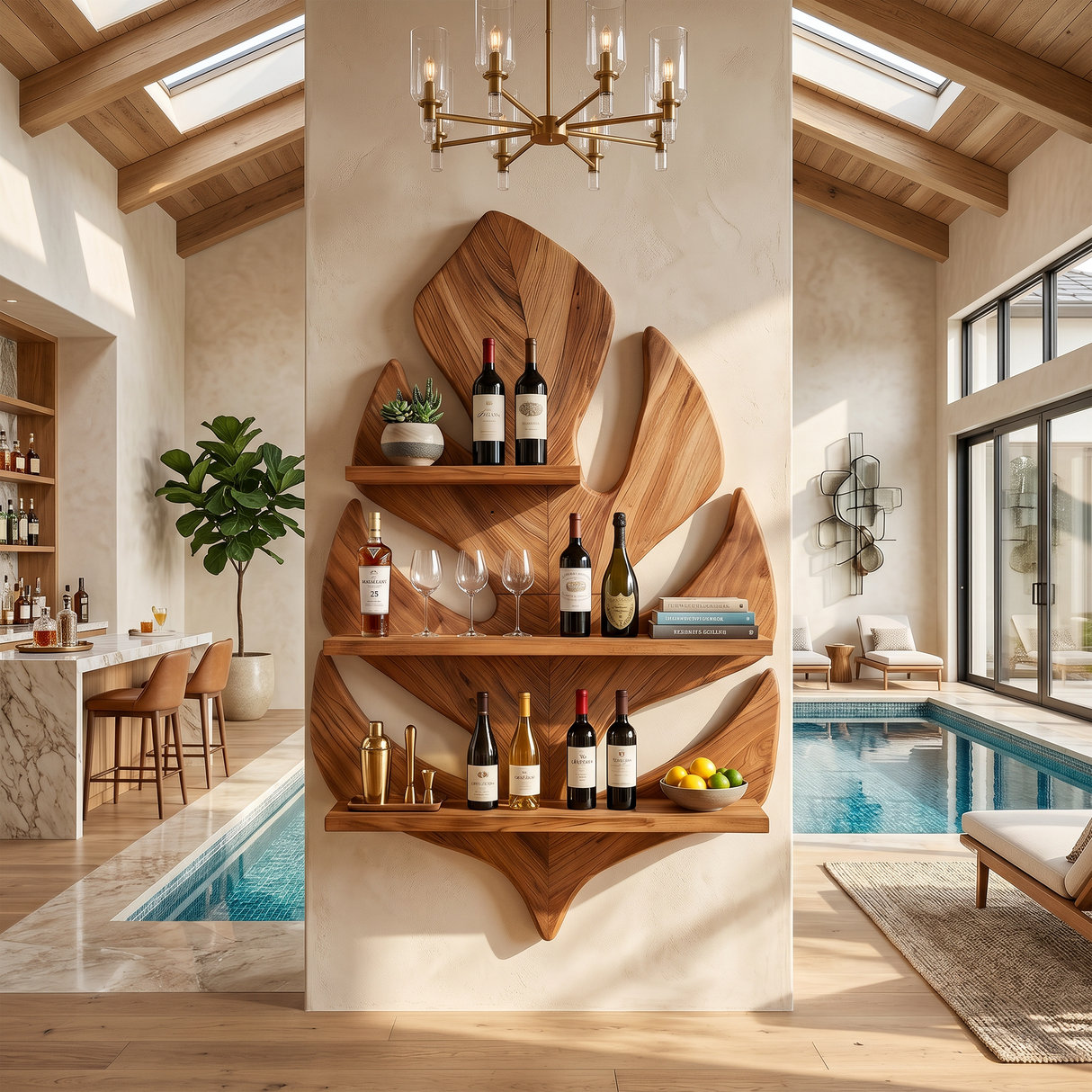 Boho Wall Wine Rack For Living Space Wine Arrangement
