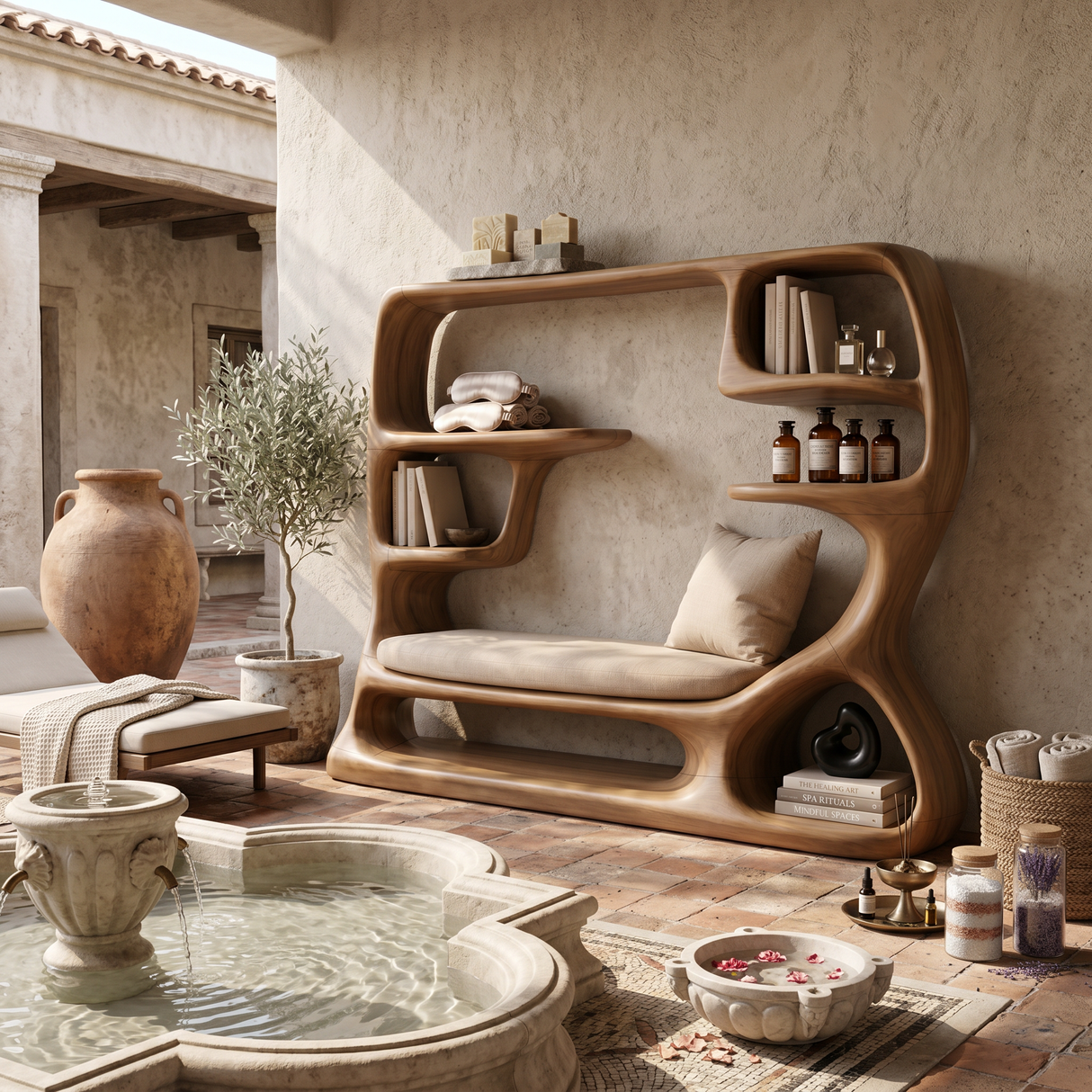 Organic Window Seat Bookcase For Cozy Reading Space