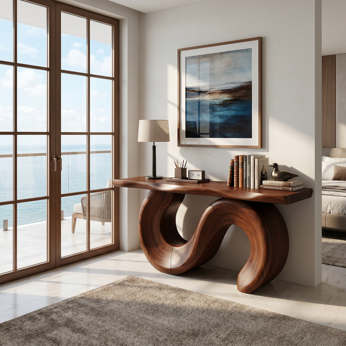 Parisian Wooden Console Table For Terrace Styling