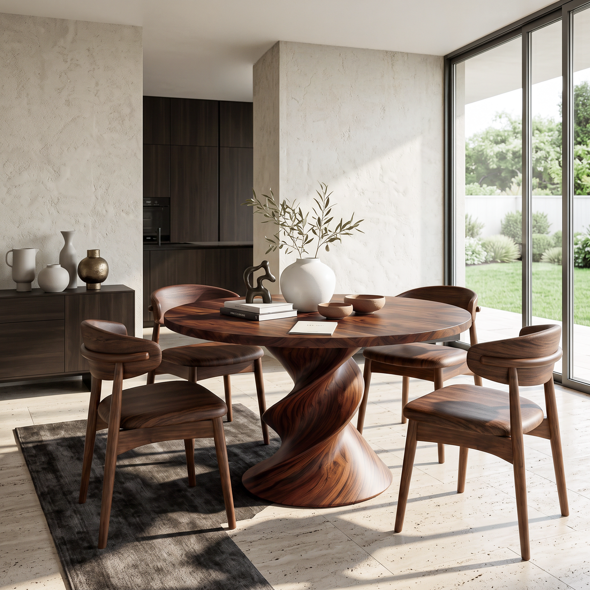 Modern Round Dining Table For Open Concept Dining Room