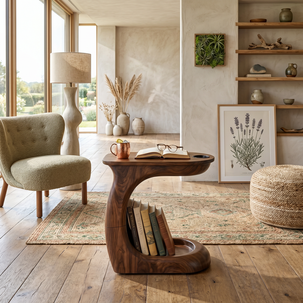 Contemporary Sculptural Side Table For Penthouse Interior Space
