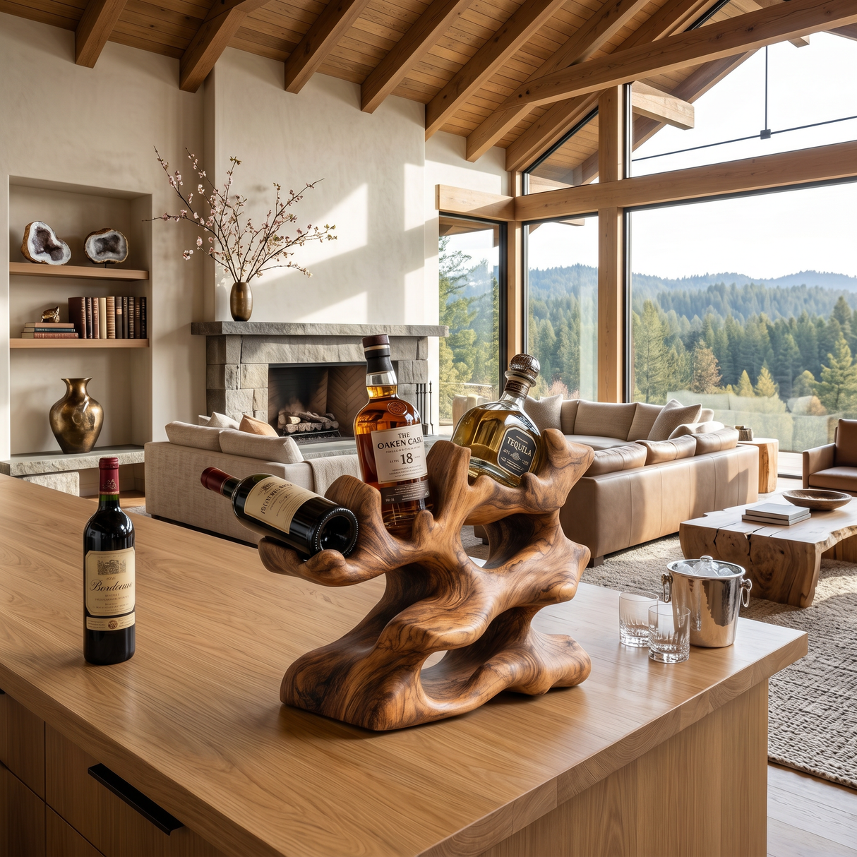 Rustic Wine Rack For Kitchen Island Rustic Feature