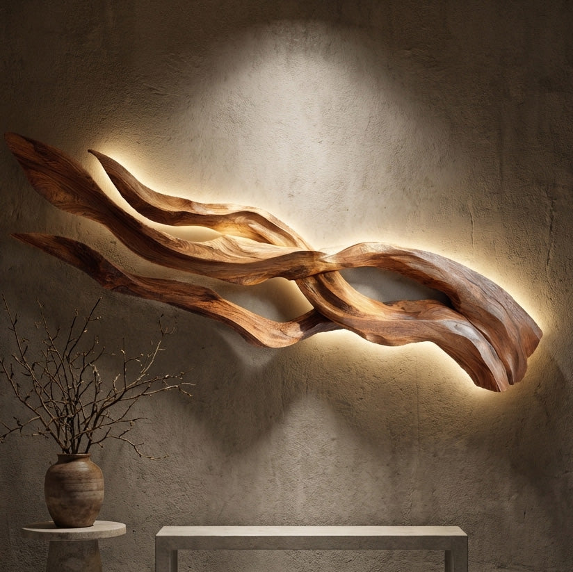 Contemporary Sculptural Wood Wall Art For Home Style