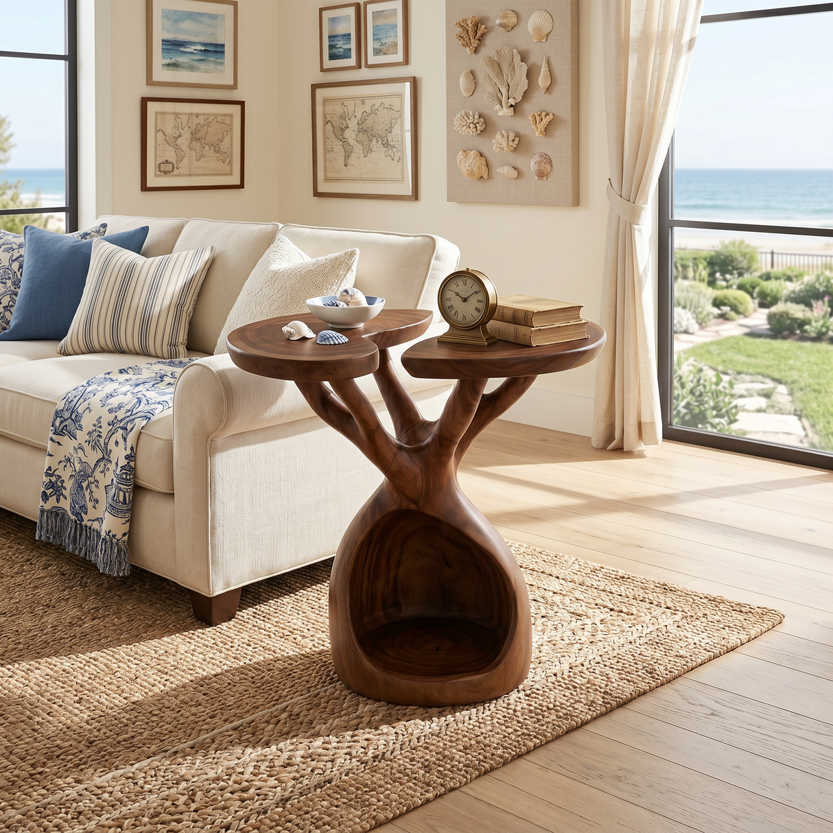 Nature Inspired Branch Side Table Sunroom Corner
