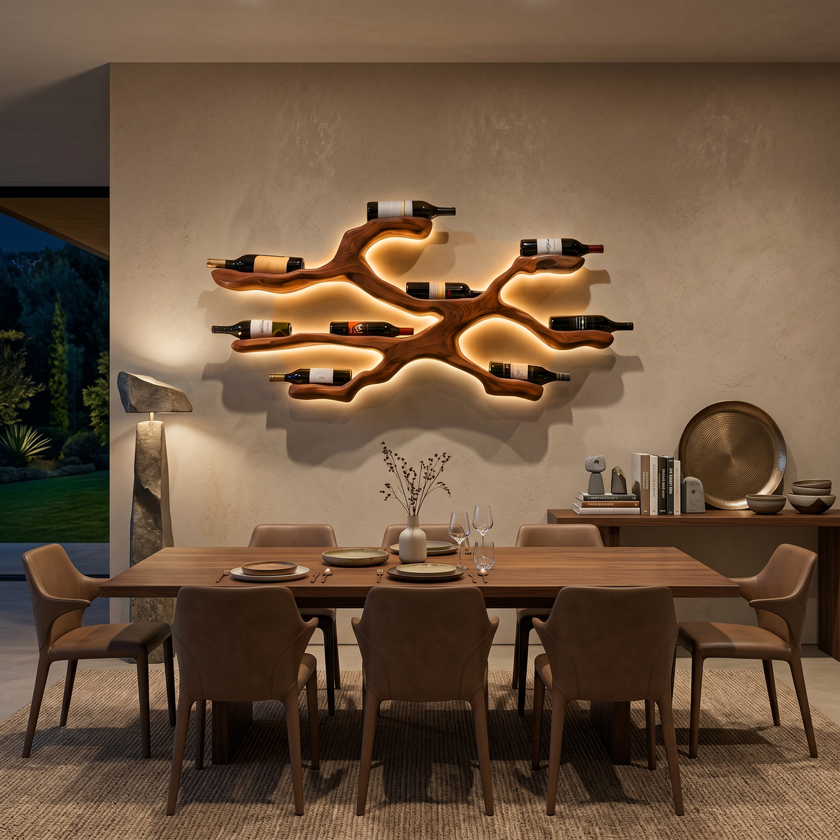 Modern Wine Rack Wall Display For Kitchen And Dining Area