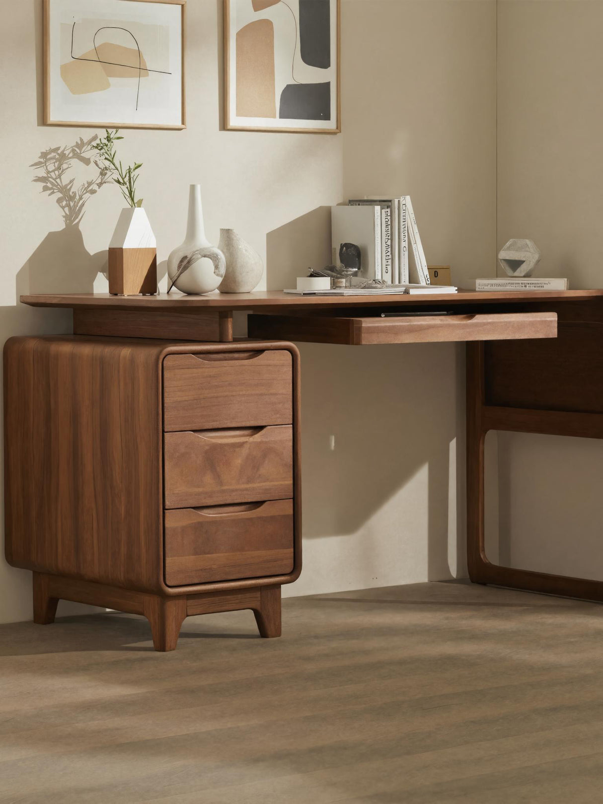 Minimalist Writing Desk With Drawers For Home Office