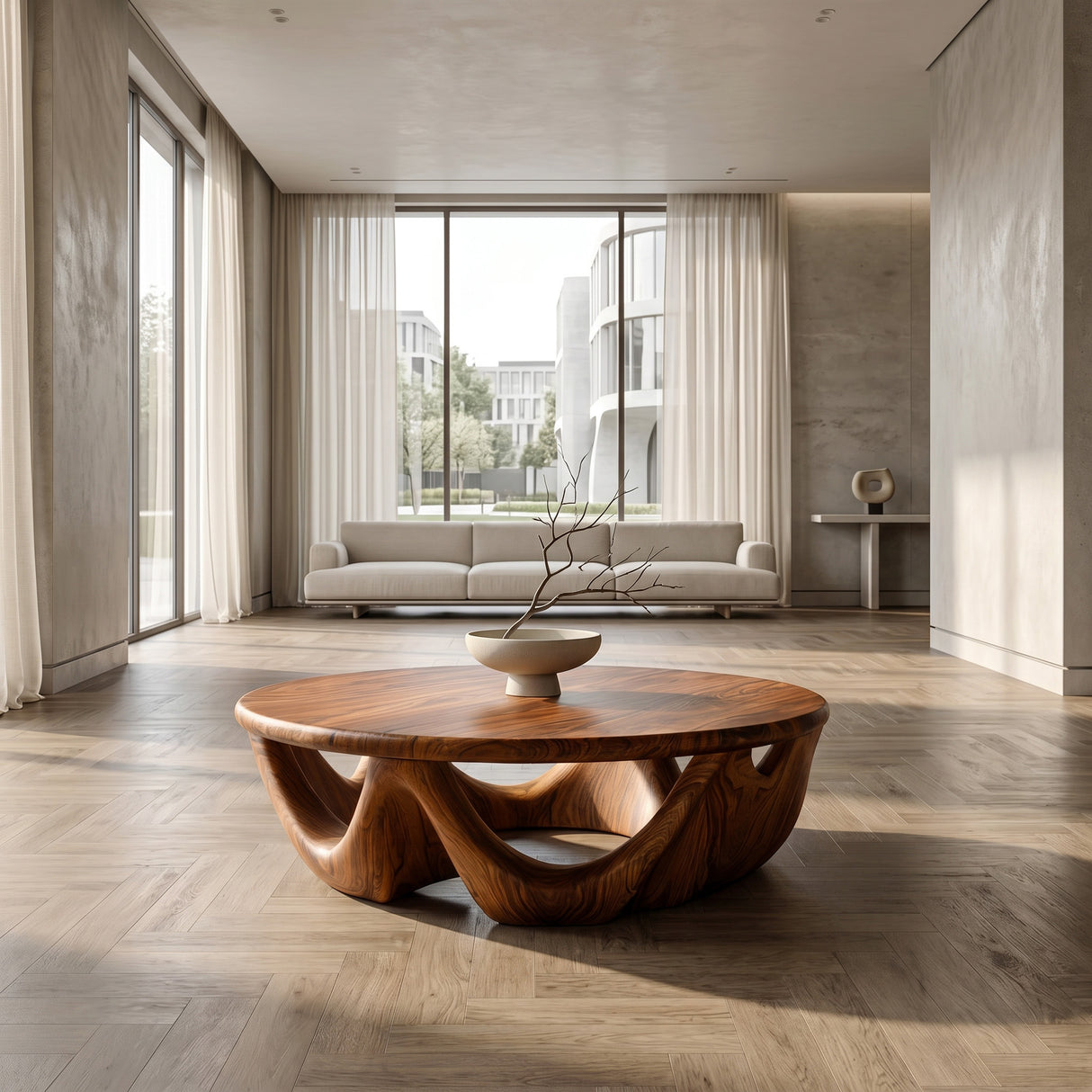 Modern Wave Base Coffee Table For Living Room Decor