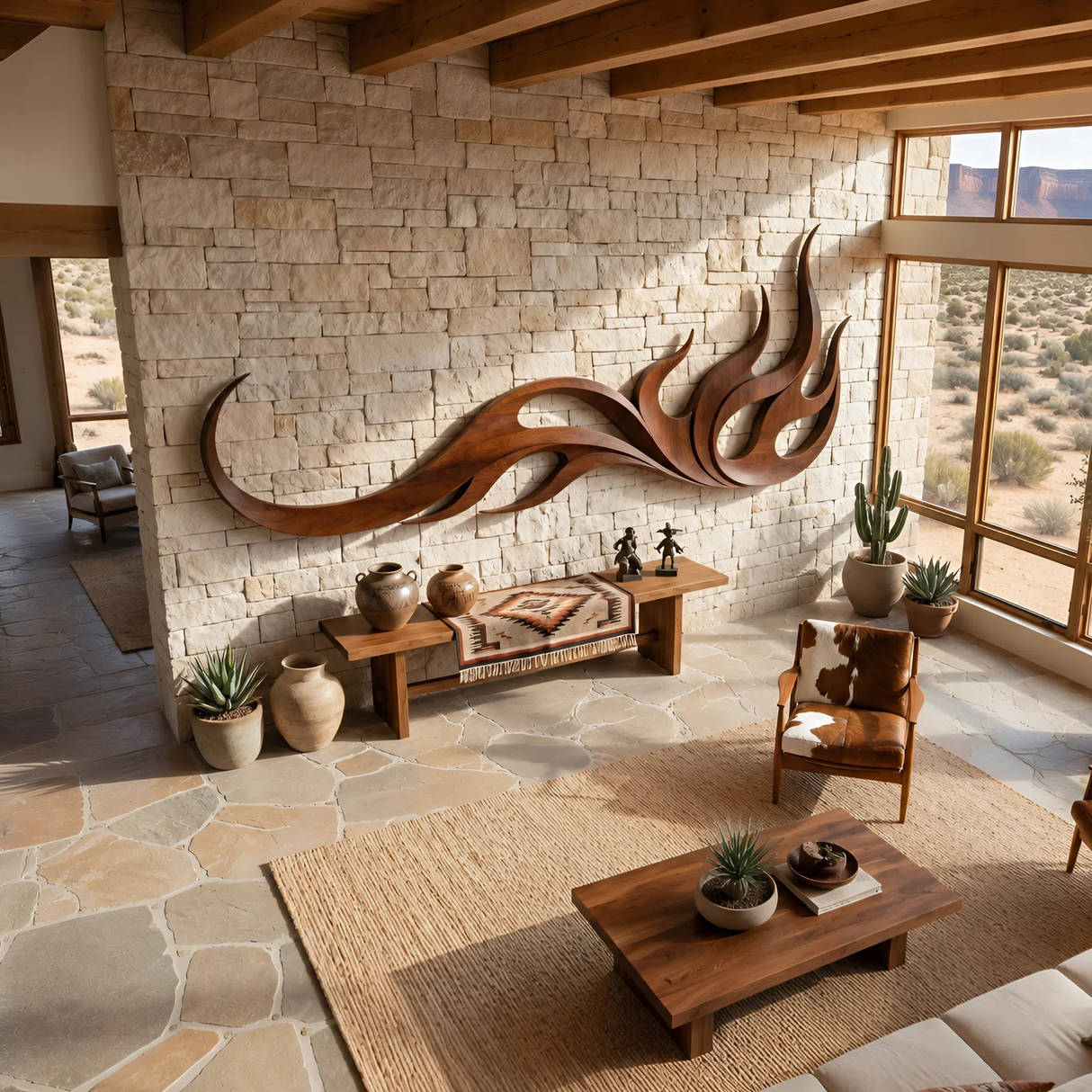 Minimalist Flowing Wall Decor For Wellness Space Interior