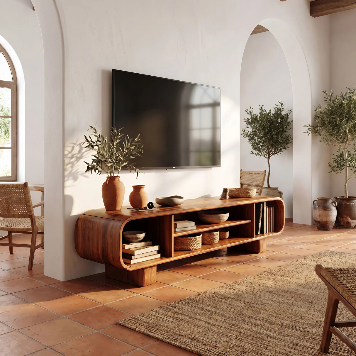 Modern Linear TV Console For Entertainment Area