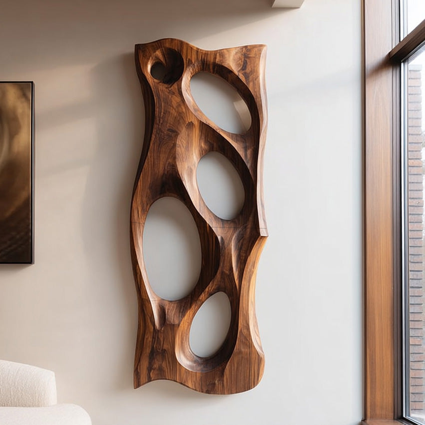 Modern Organic Sculpture Wood Wall Art For Living Room